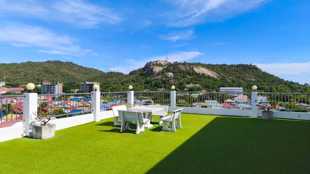 Rooftop deck mountain view